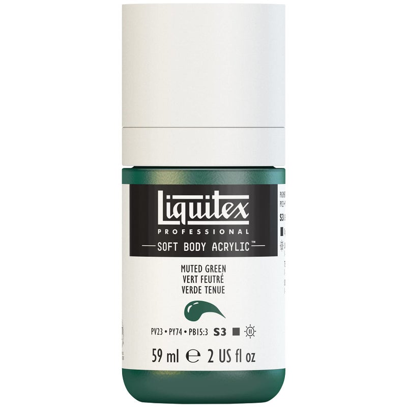 Liquitex Professional Soft Body Acrylic Paint, 59ml (2-oz) Bottle, Muted Green - Image 1